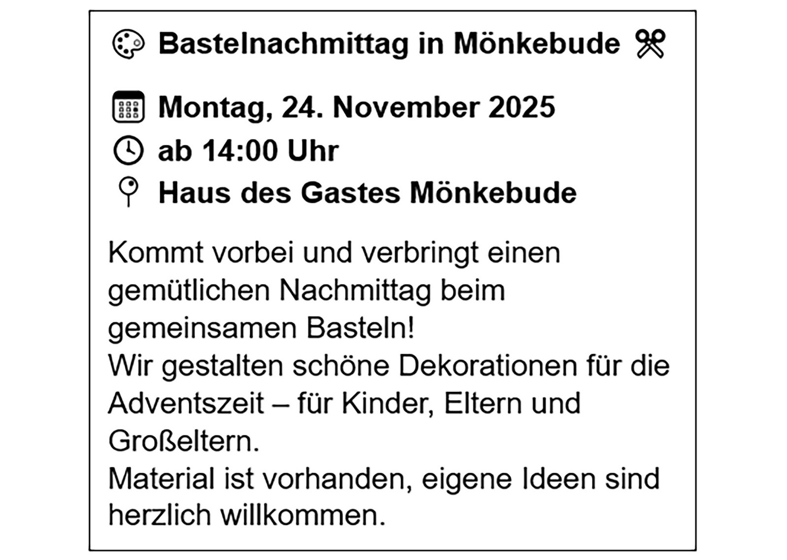 zeigt Veranstaltungsanzeige mit Detaildaten