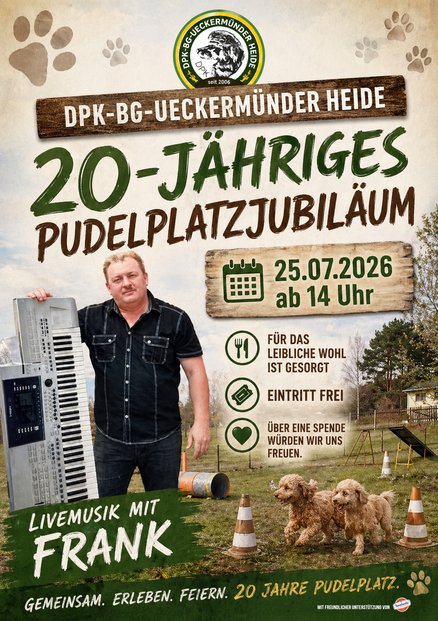 Zeigt Plakat des Pudeljubiläums