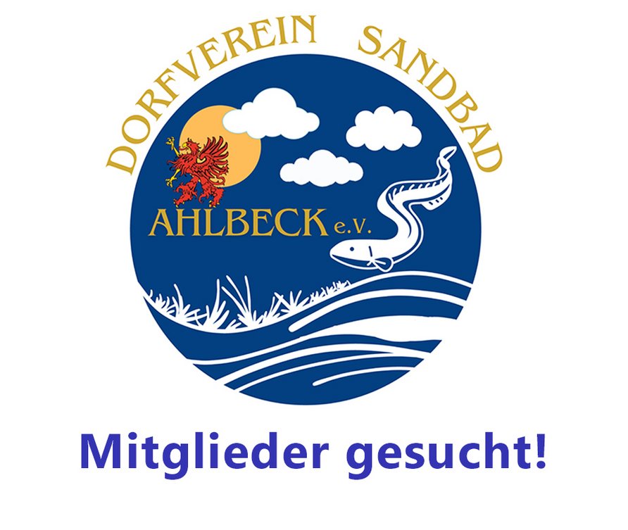 zeigt Logo Dorfverein mit Hinweis auf Mitglieder gesucht