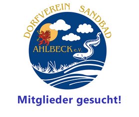 zeigt Logo Dorfverein mit Hinweis auf Mitglieder gesucht
